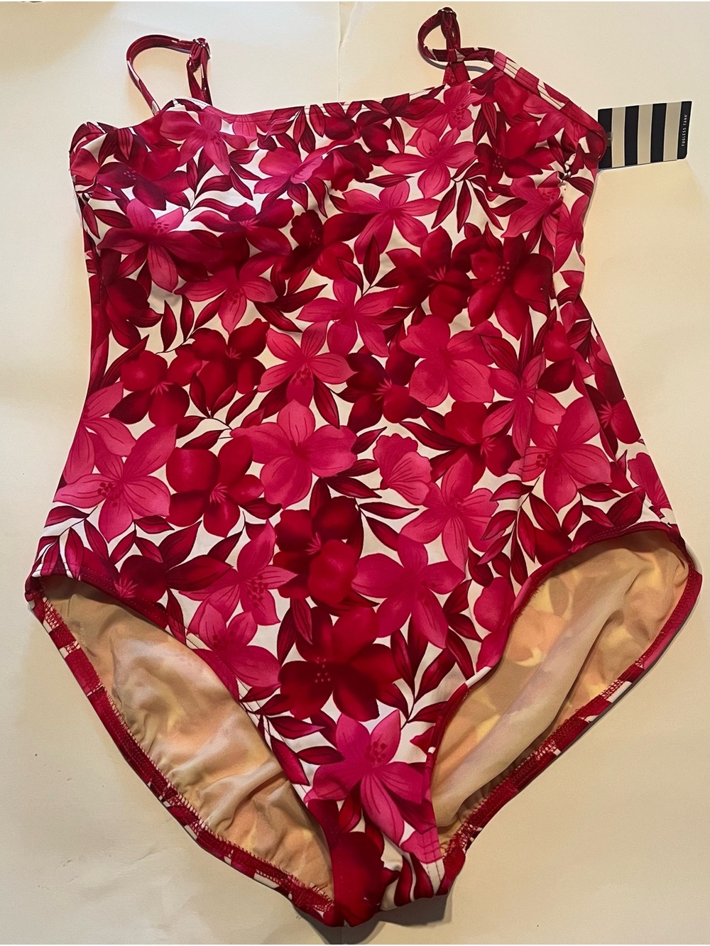 Lands' End Hot Pink Floral One-Piece Swimsuit